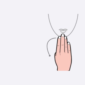 Back of the fingers flicked outward from under the chin