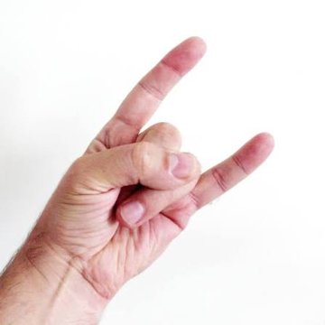 Horns gesture with index and little finger extended