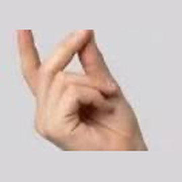 Thumb rubbing against the fingertips