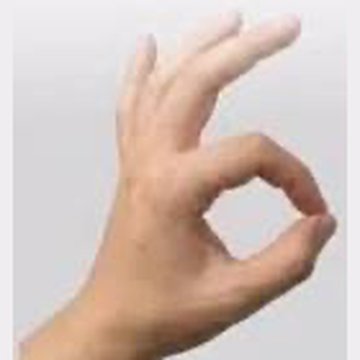 Thumb and index finger joined in a circle
